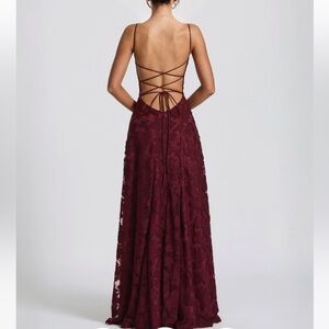 Elegant floral lace Spaghetti strap maxi dress